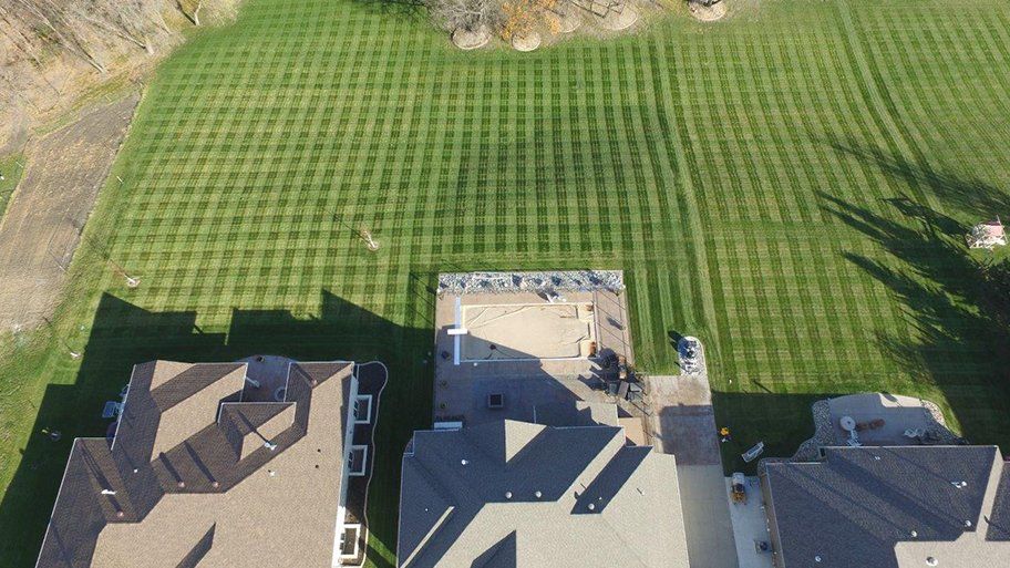 Big house and lawn grass