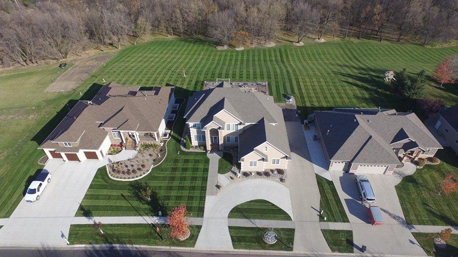 Big house and lawn grass