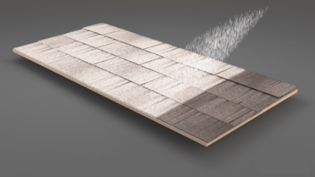 A 3d rendering of a wooden floor with a gray background.