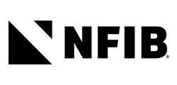 The nfib logo is black and white and looks like a triangle.