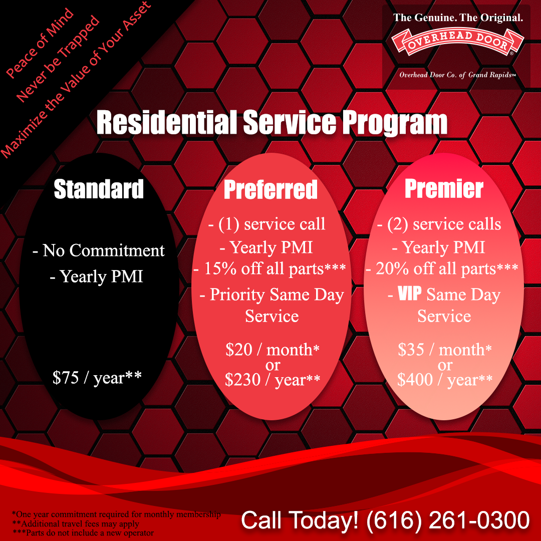 An advertisement for a residential service program