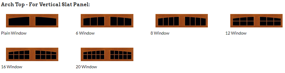 A picture of different types of arches for tactical sliding panels