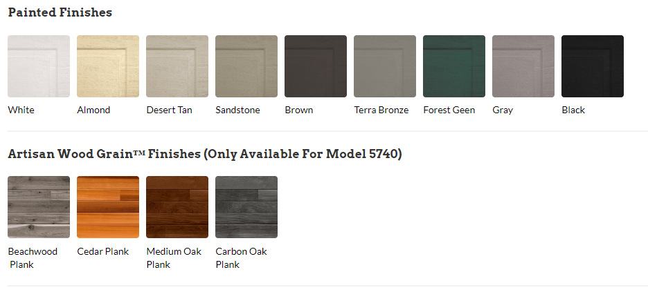 There are many different types of wood and painted finishes.