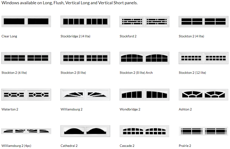 There are many different types of windows available on a white background.