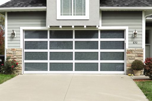 Modern aluminum garage door