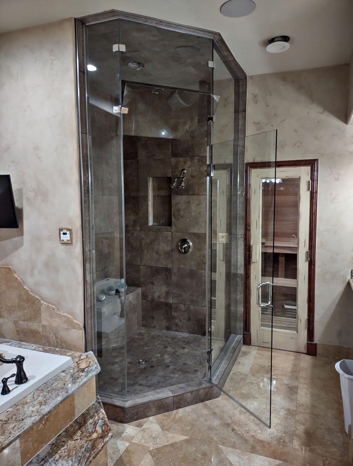 Shower glass door