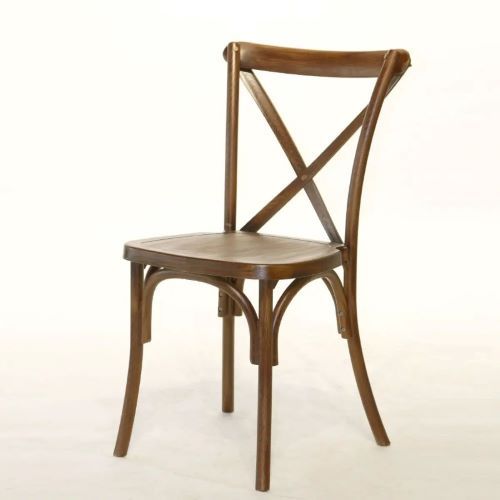 Wooden X-back chair on a white background