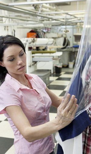 lady preparing a dress shirt