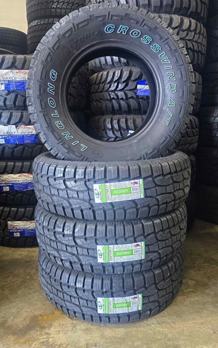 A stack of tires sitting on top of each other.