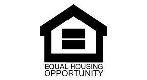 A black and white logo for equal housing opportunity.