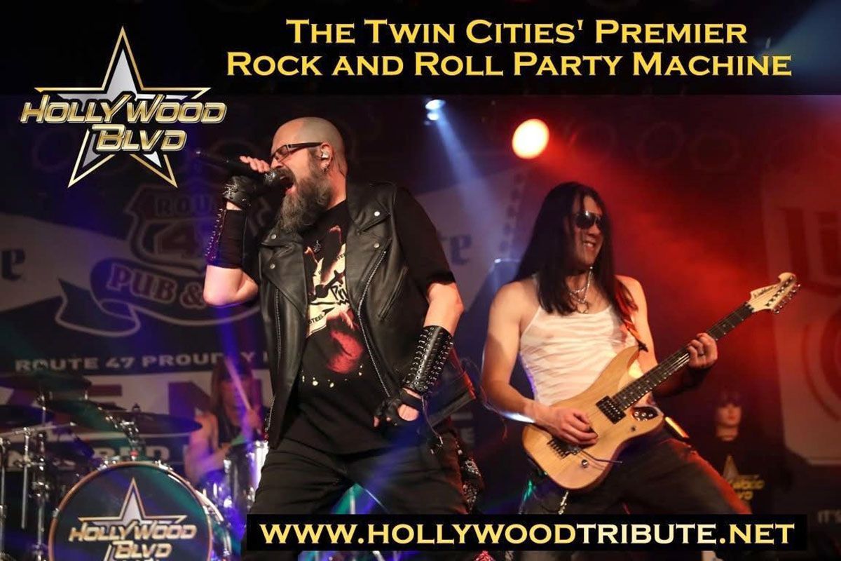 Rock band Hollywood Blvd performing on stage