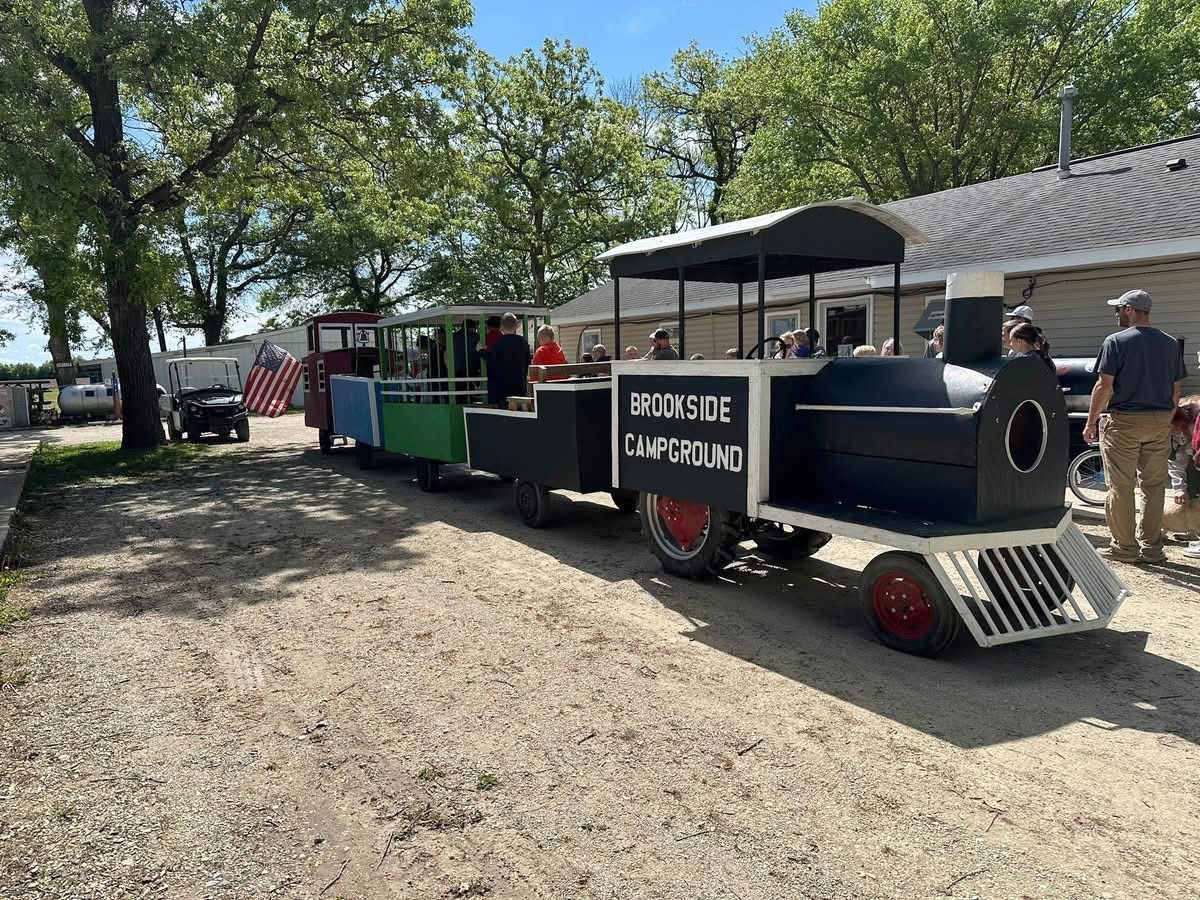 A miniature train, marked