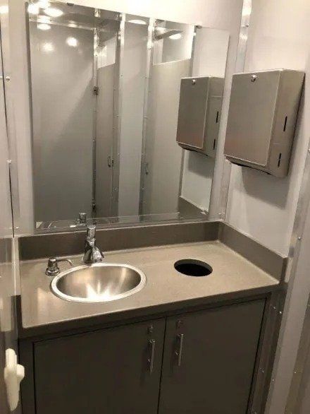 Deluxe Portable Restroom Trailer interior