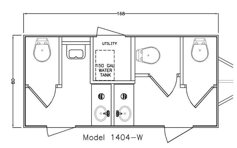 Deluxe Portable Restroom Trailer interior