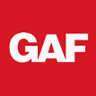 A red background with the word gaf in white letters.