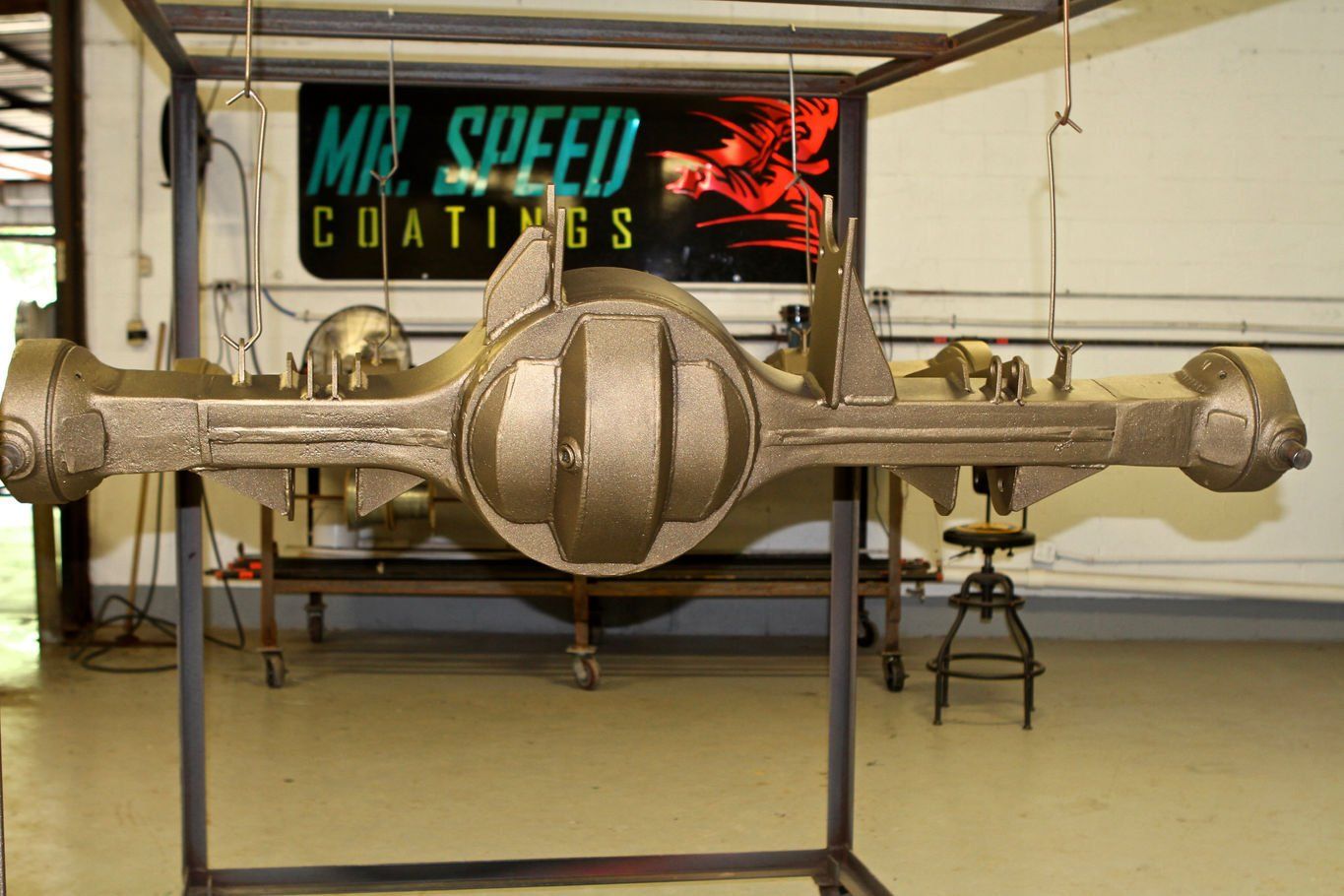 Textured coated axles