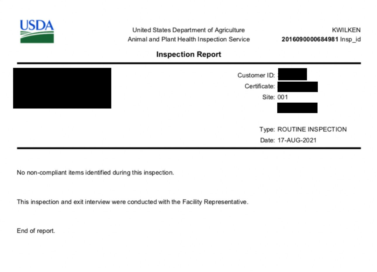 USDA routine inspection