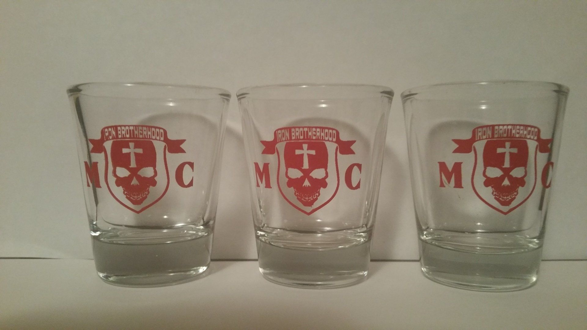 Iron Brotherhood shot glass