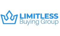 Blue crown logo with the text “LIMITLESS Buying Group”