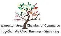 Warrenton Area Chamber of Commerce logo with a tree and the slogan, “Together We Grow Business - Since 1923”