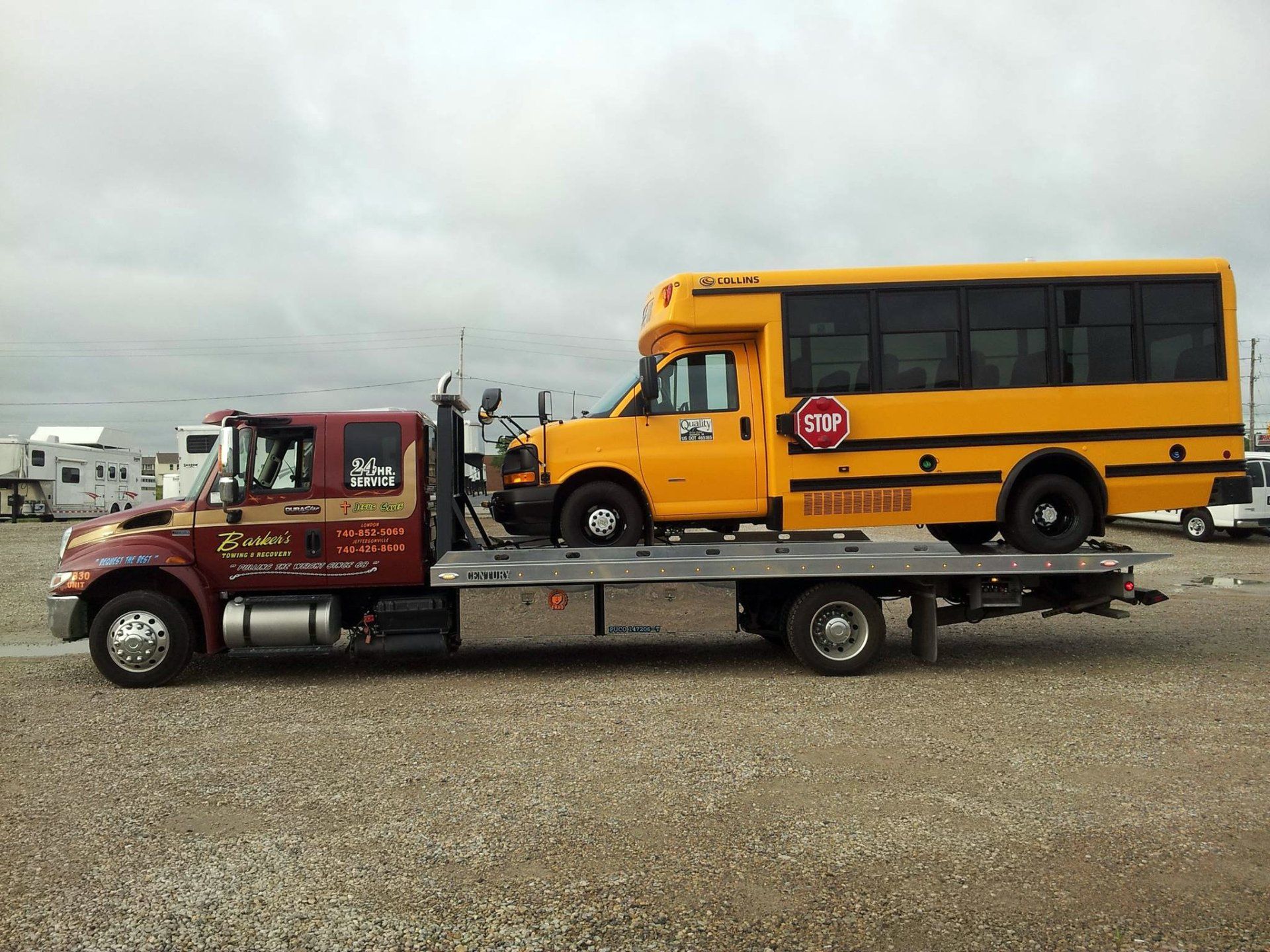 School bus towing