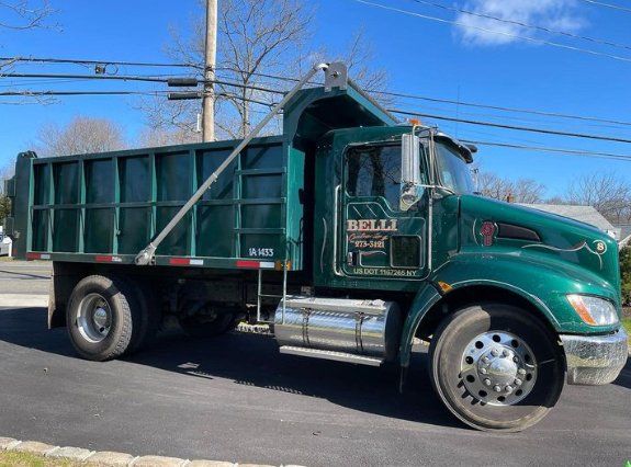 Green dump truck