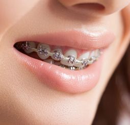 Metal braces with rubber band
