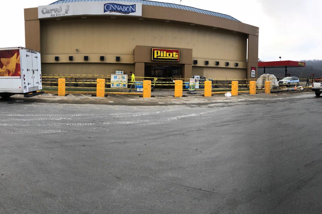 commercial building parking lot