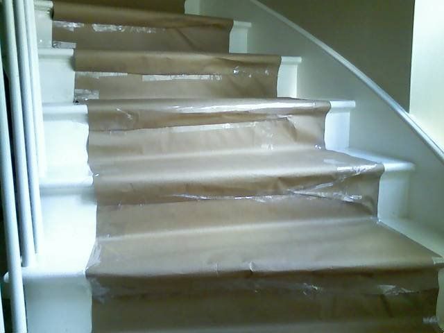 custom-made rug stairway pattern laid