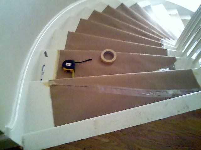 custom-made rug stairway pattern laying