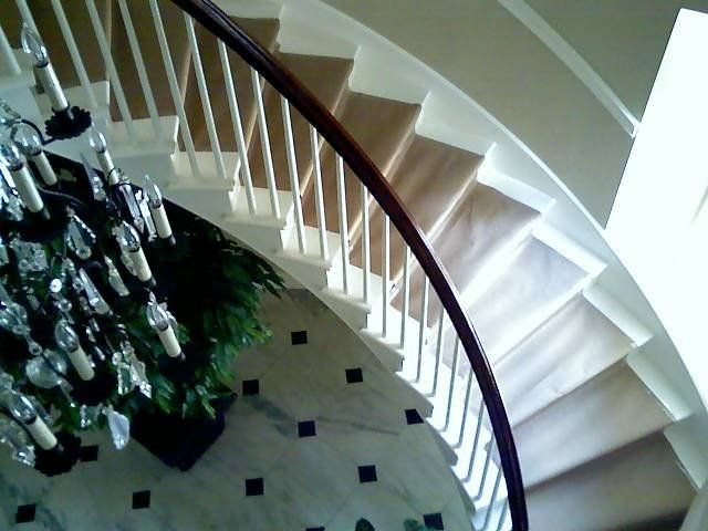 custom-made rug stairway top view