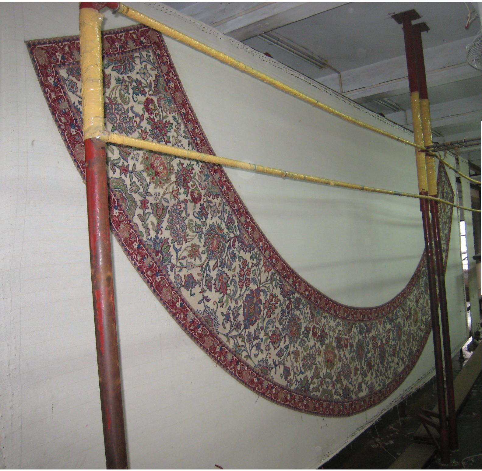 custom-made rug half circle laid on the floor