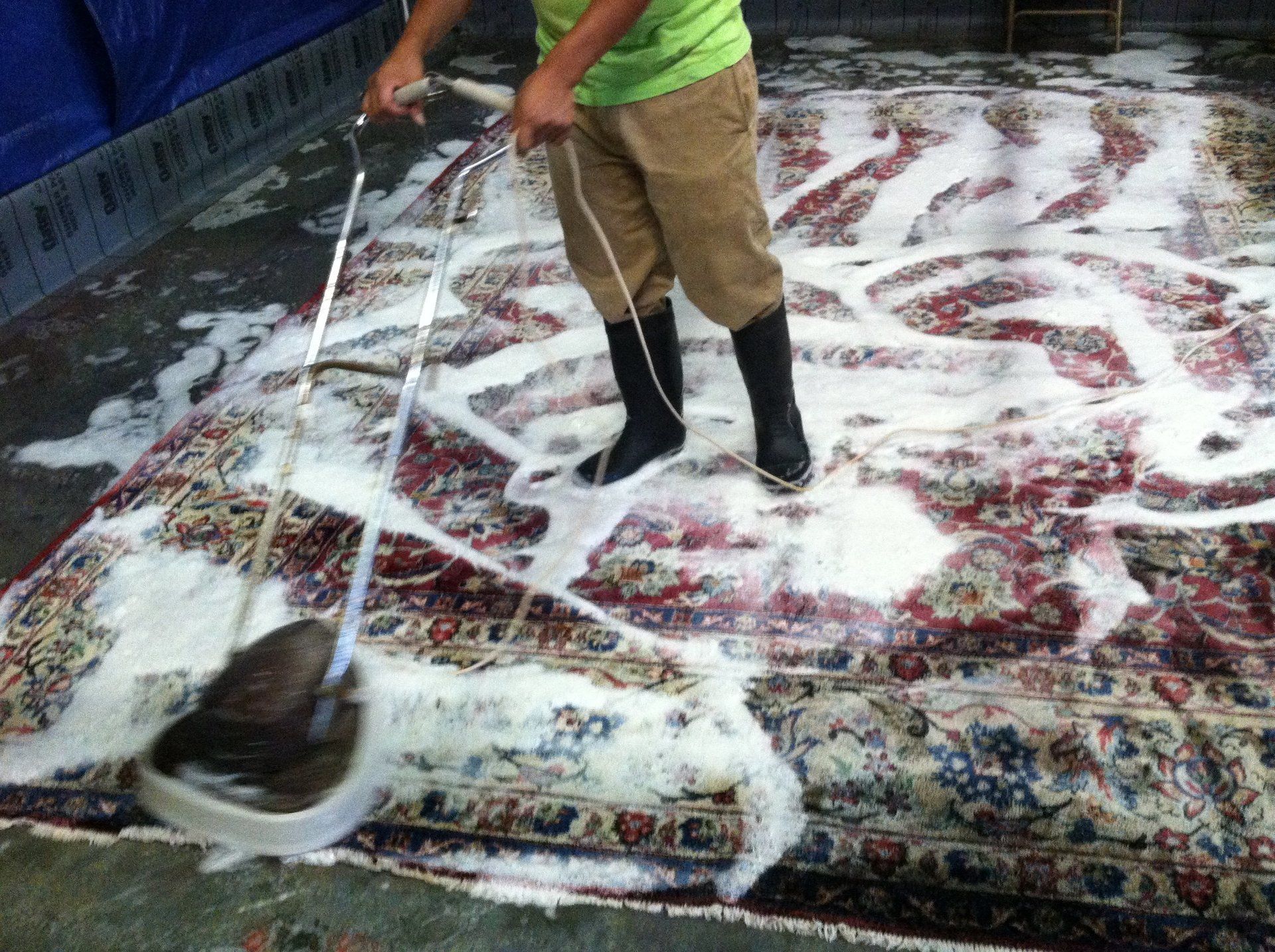 man carpet cleaning