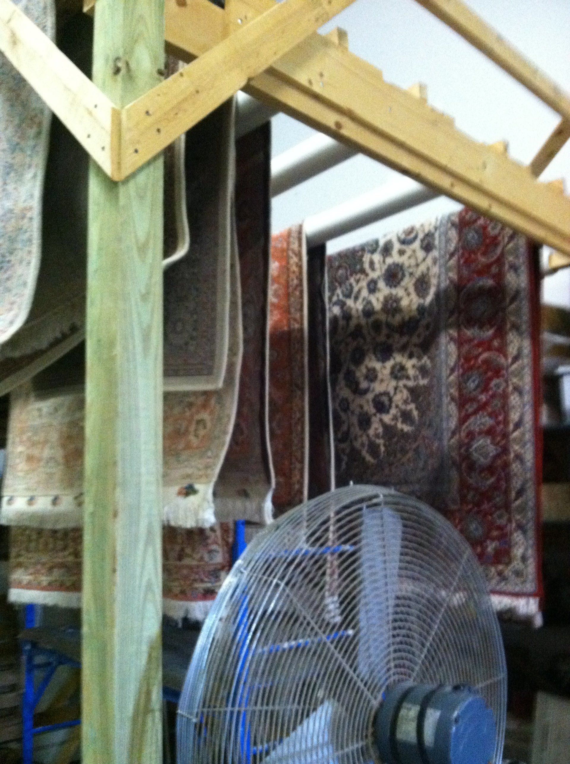 hanging carpet to dry
