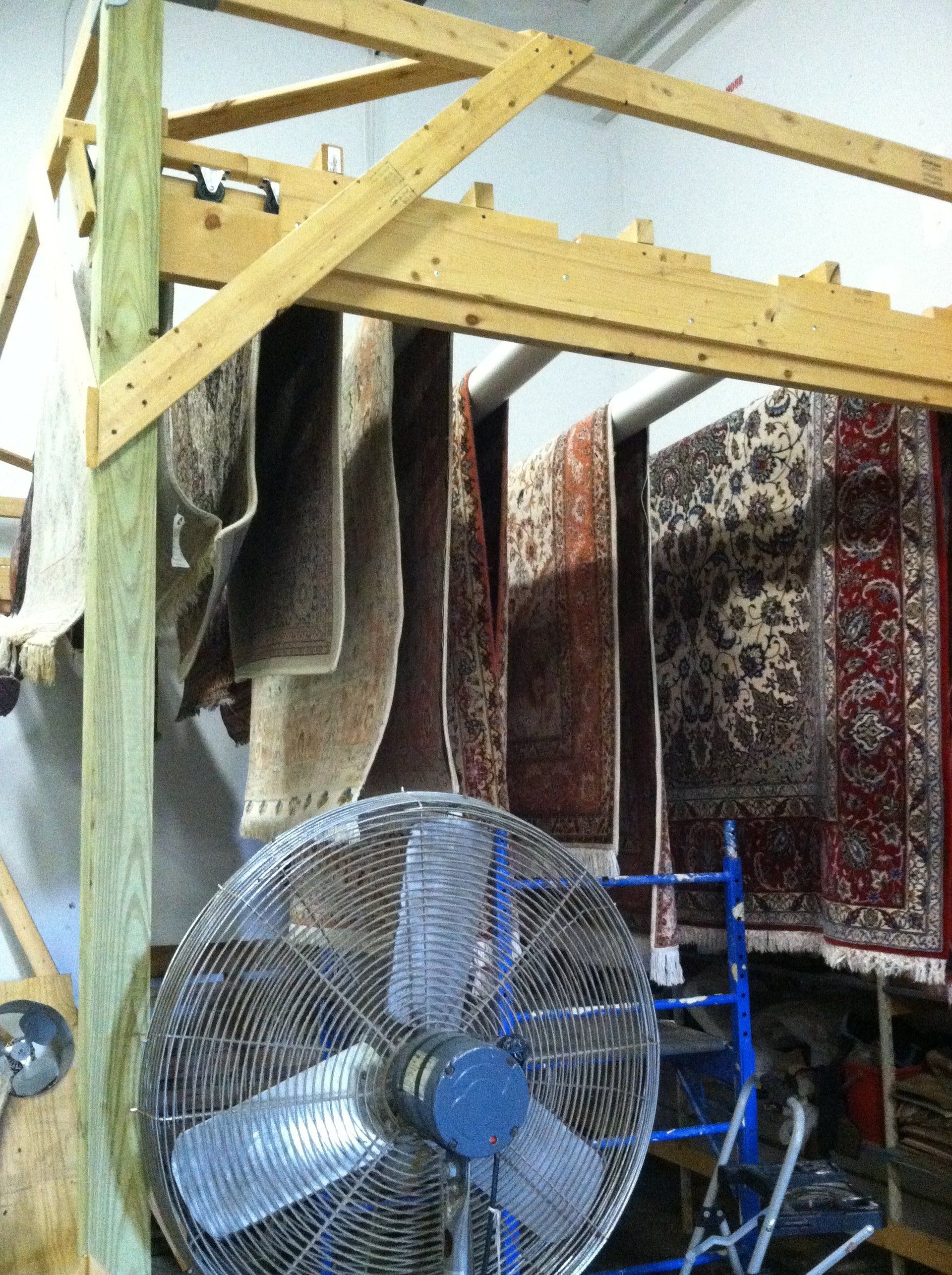 drying carpet with fan