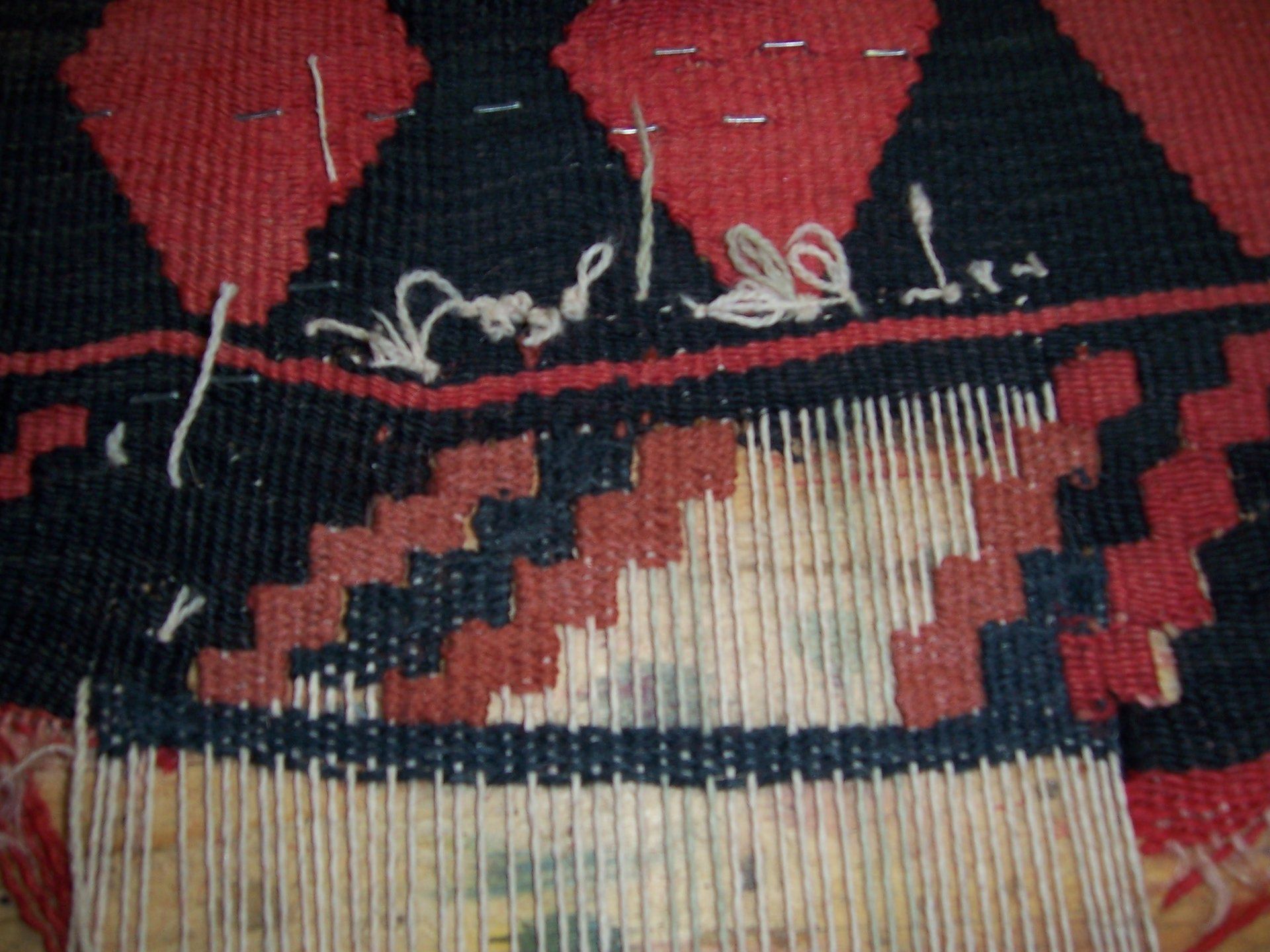 in progress kilim weaving