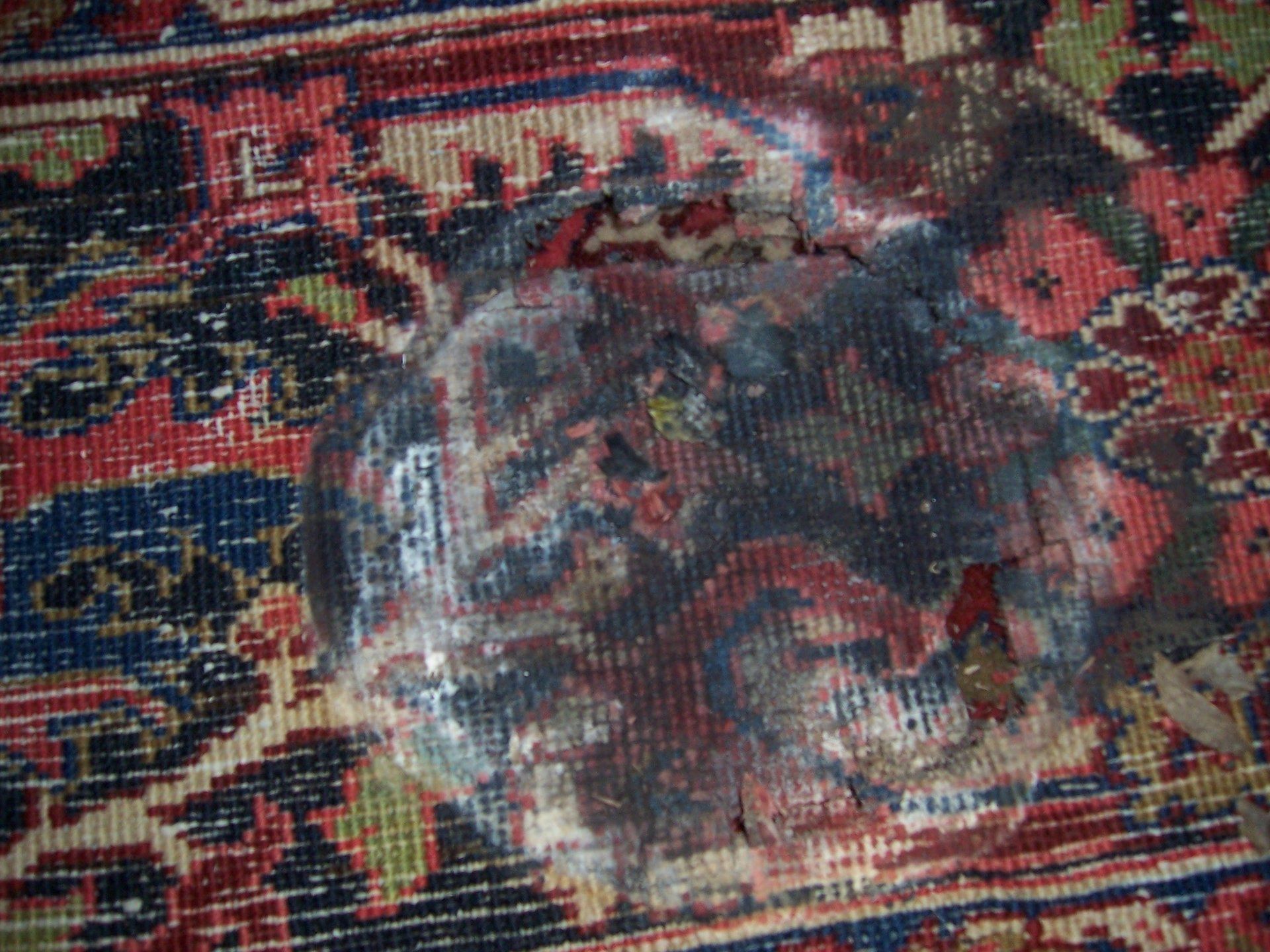 working on carpet reweaving