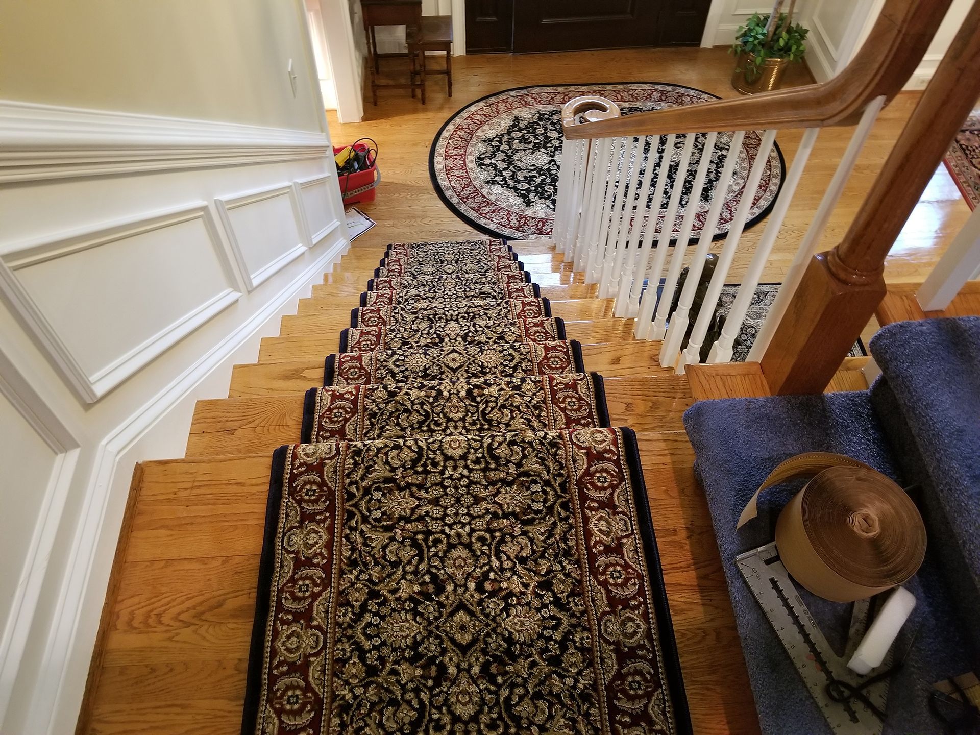 Black & red oriental print floor runners