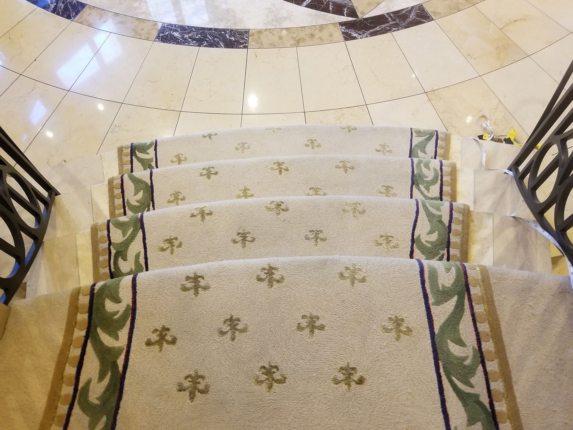 White stair floor runner