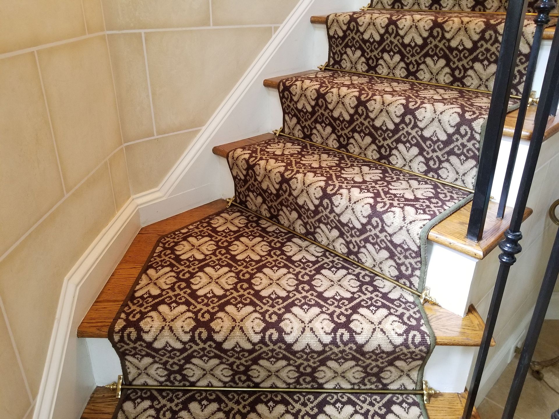 Oriental-patterned stair runner