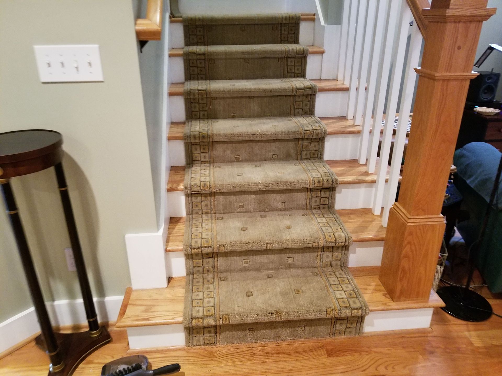 New brown stair rug installations