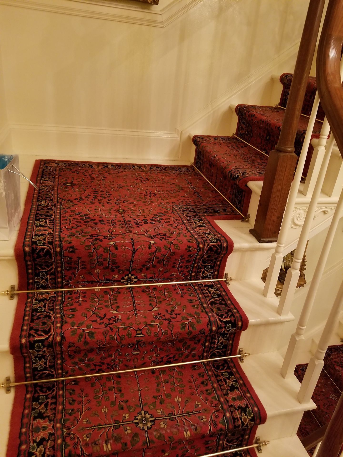 Newly installed red floor runners