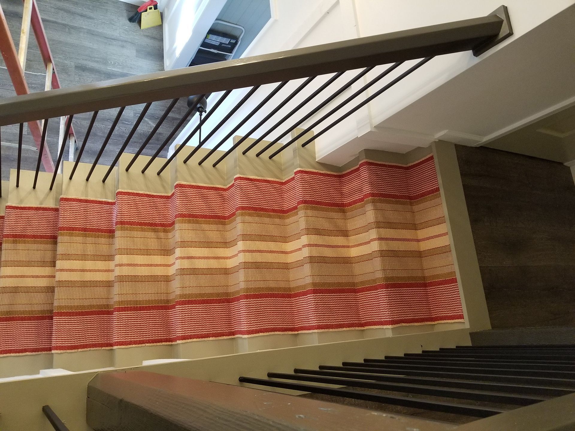 Red & brown stripe floor runners