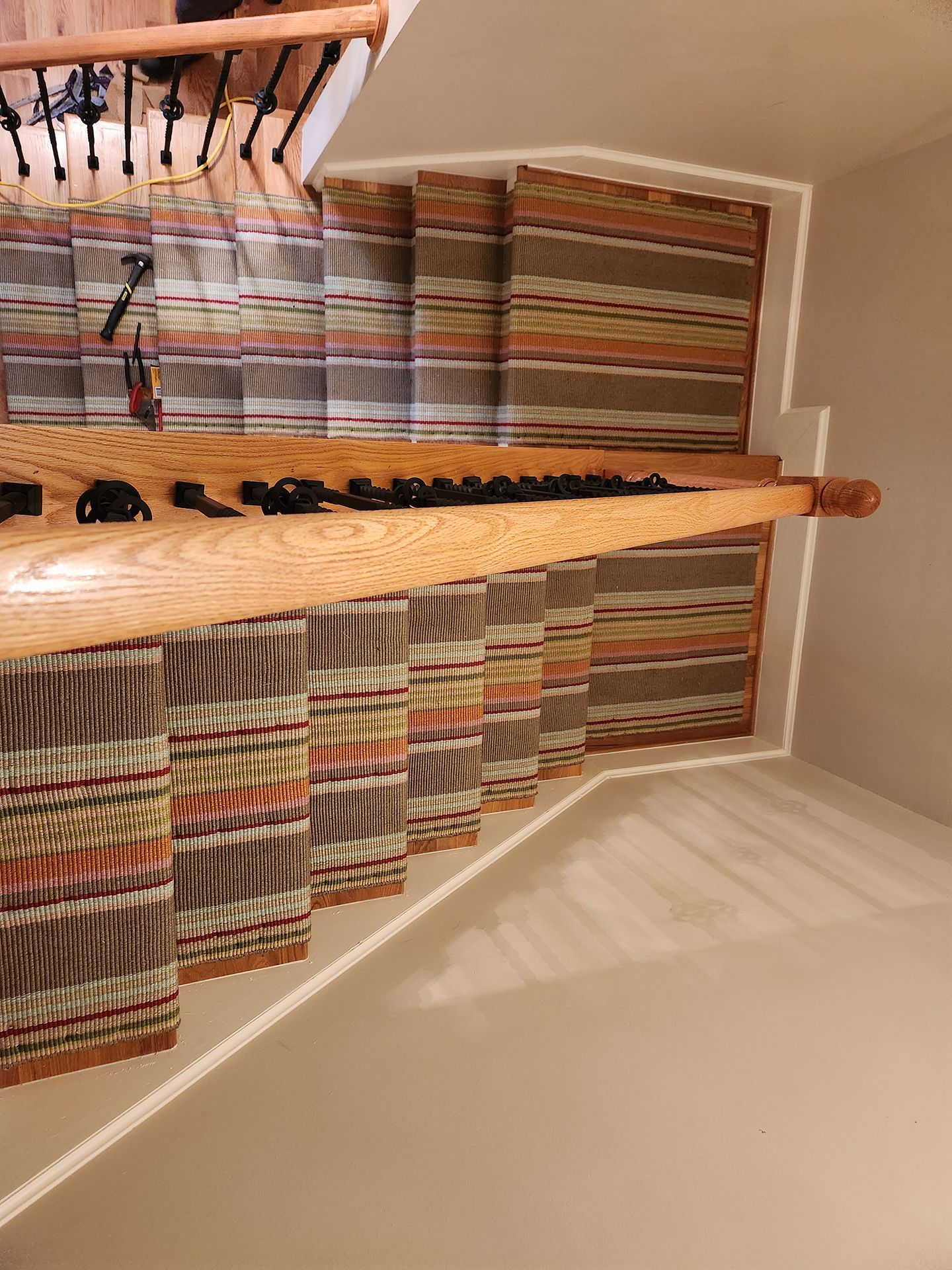 Multi-colored stripe floor runners