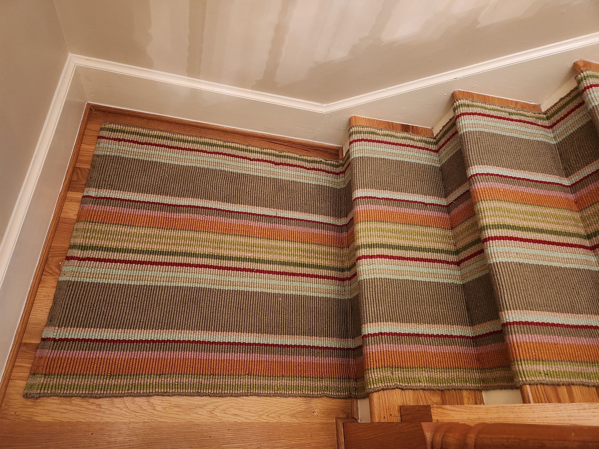 Colored stripe floor runner