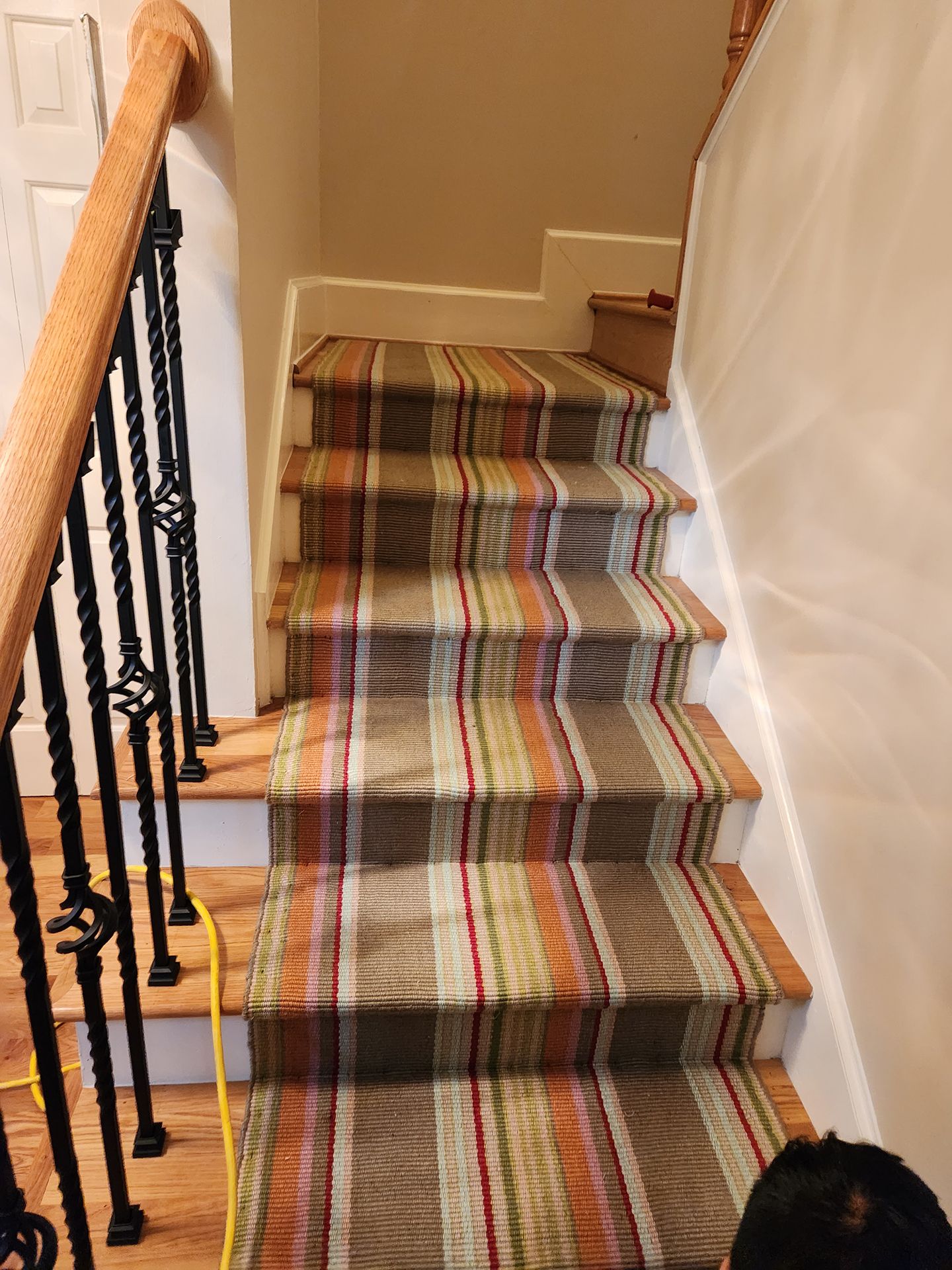 Colored stripe floor runners