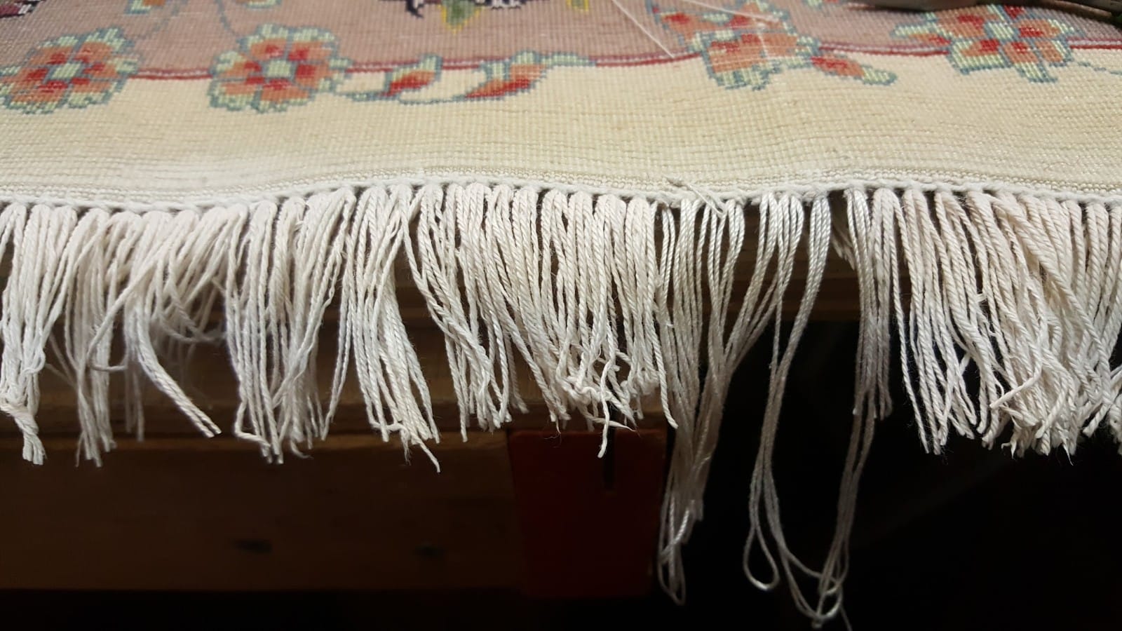 Closeup of rug fringe