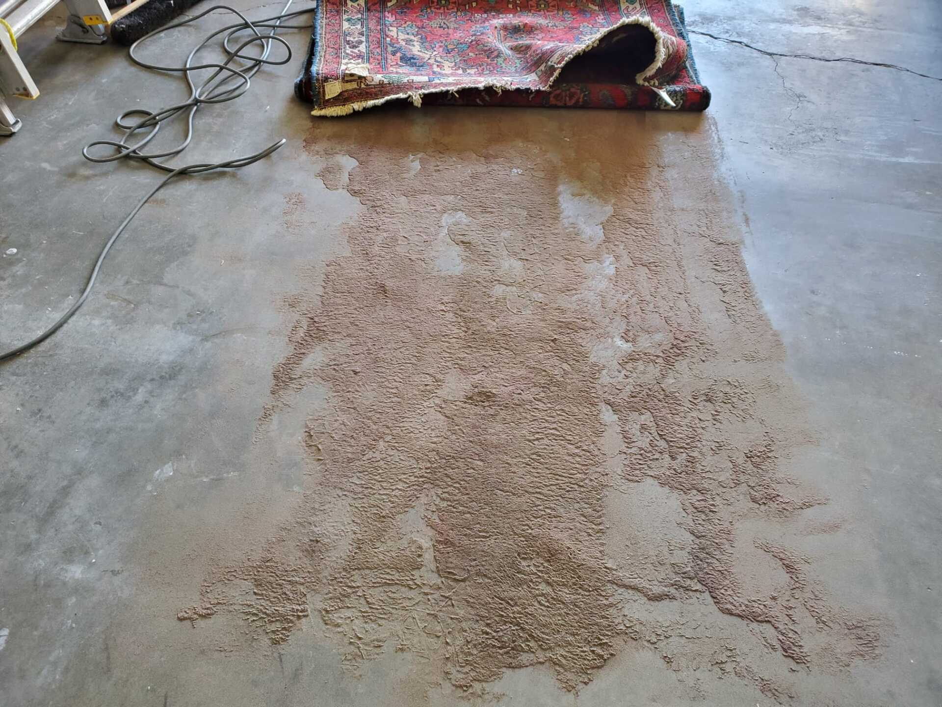 Dirt left over from newly cleaned rug