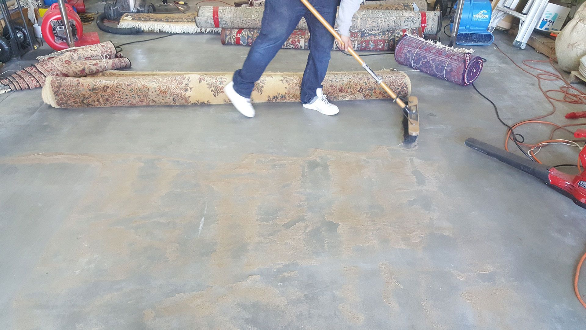 cleaning the work area