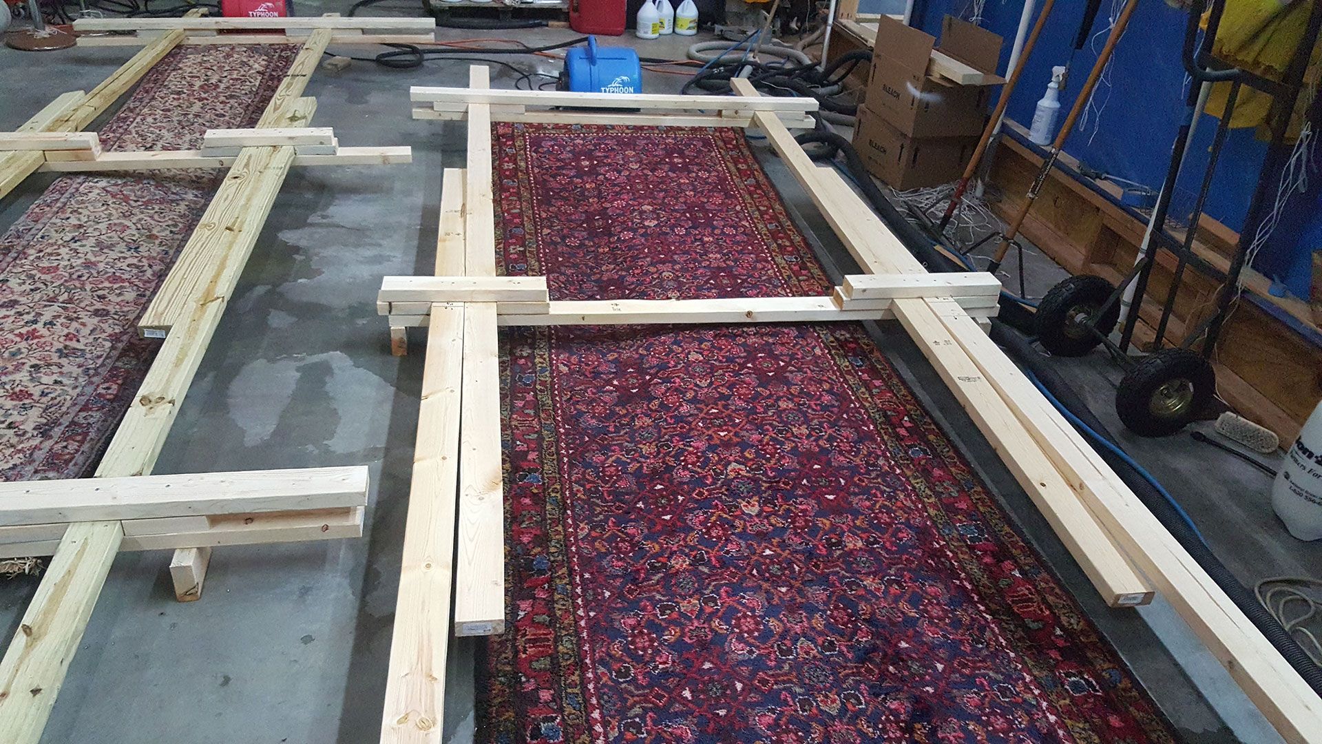 rug drying process